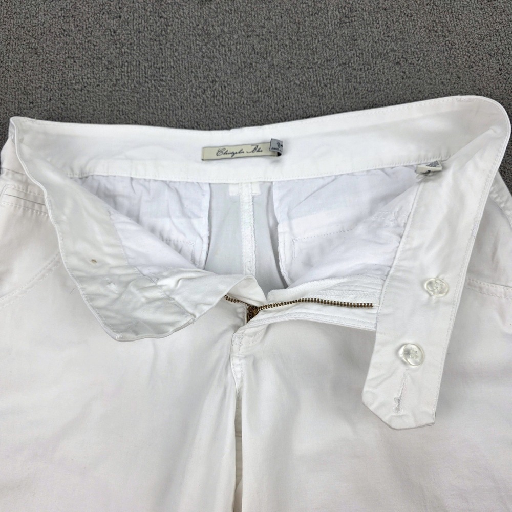 Christopher Blue Womens White Stretch Cotton Bermuda Shorts Size 8 Knee Length - Picture 3 of 9